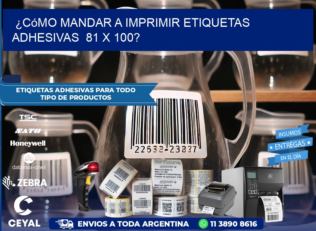 ¿Cómo mandar a imprimir etiquetas adhesivas  81 x 100?