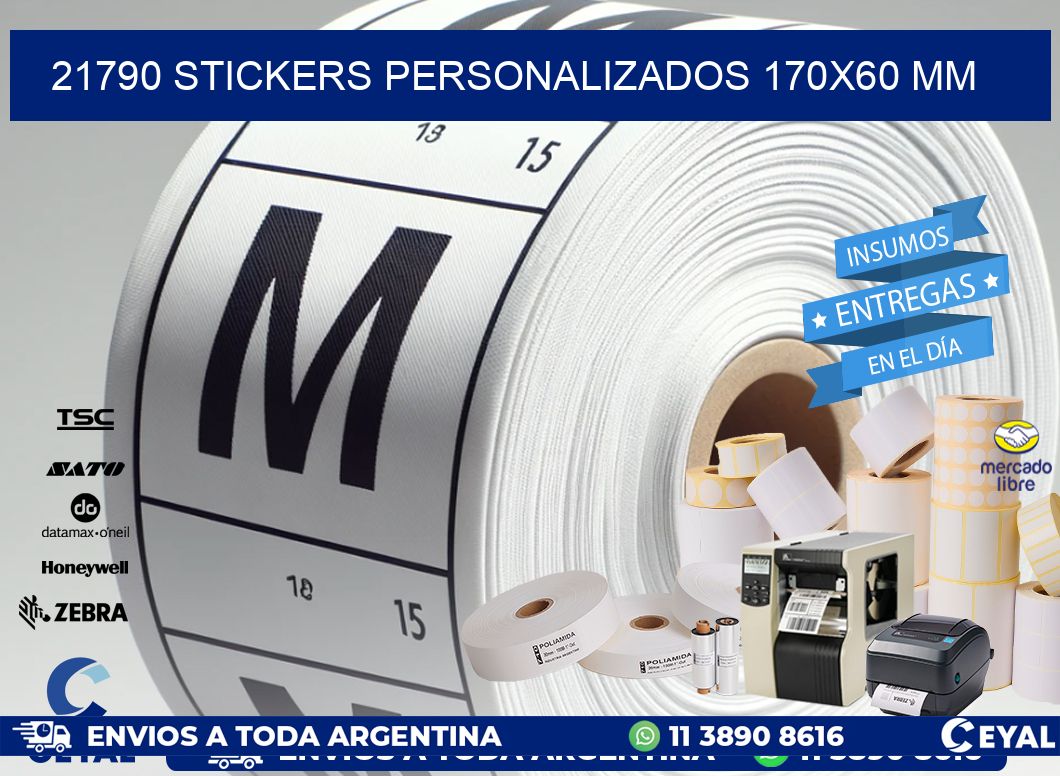 21790 STICKERS PERSONALIZADOS 170x60 mm