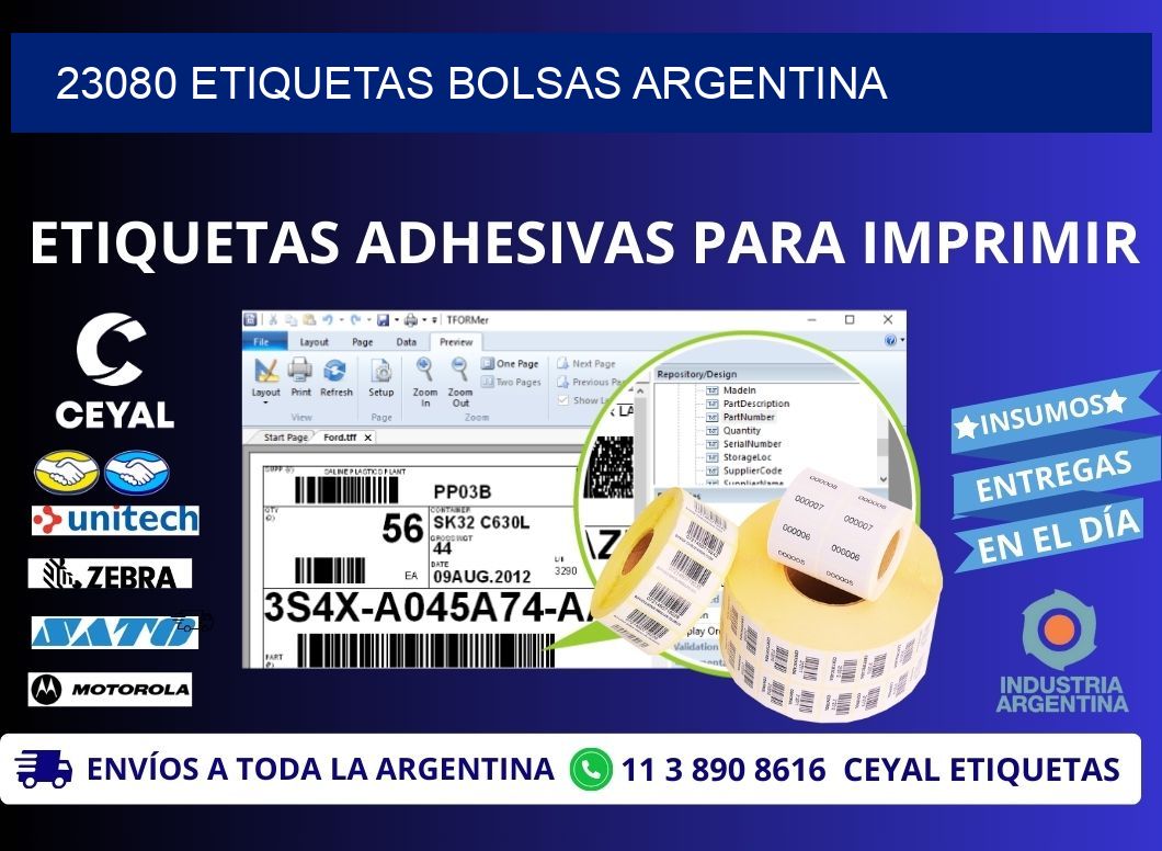 23080 ETIQUETAS BOLSAS ARGENTINA