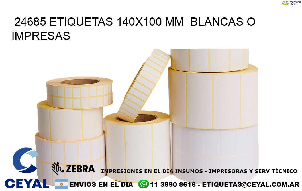 24685 ETIQUETAS 140x100 mm BLANCAS O IMPRESAS
