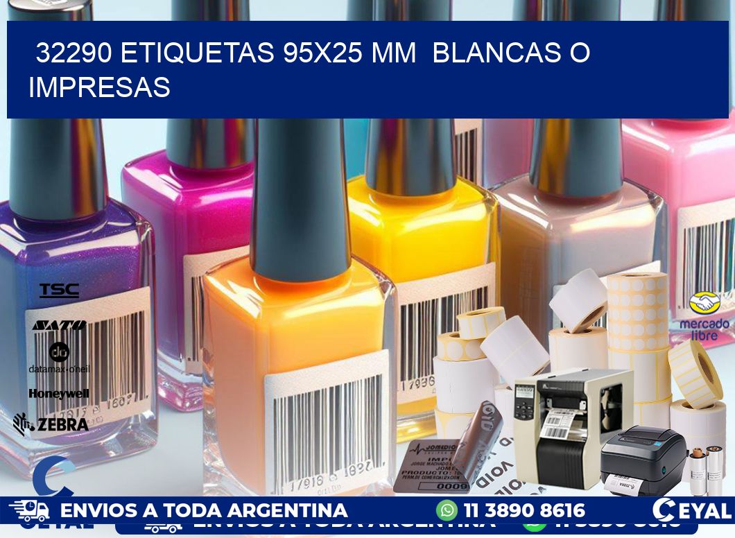 32290 ETIQUETAS 95×25 mm  BLANCAS O IMPRESAS