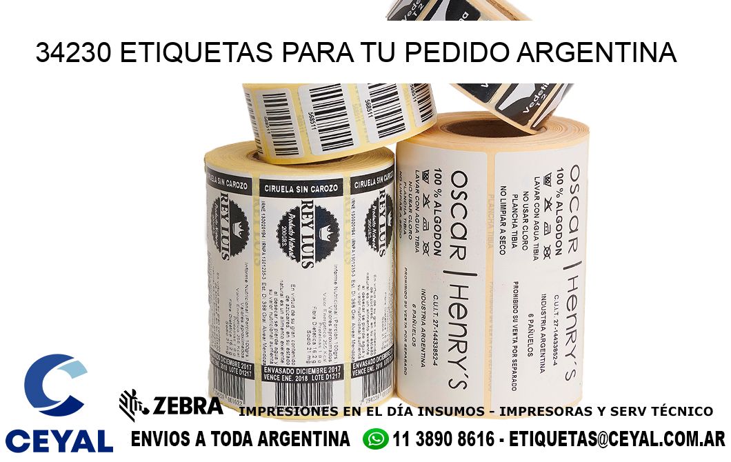 34230 ETIQUETAS PARA TU PEDIDO ARGENTINA