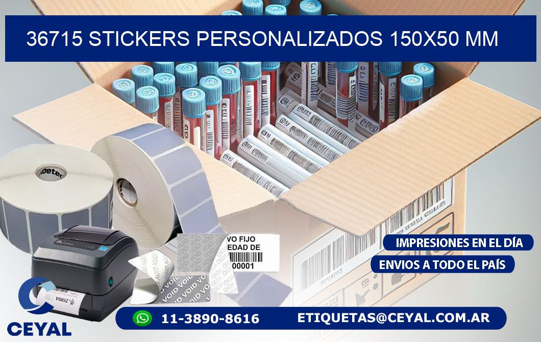 36715 STICKERS PERSONALIZADOS 150x50 mm
