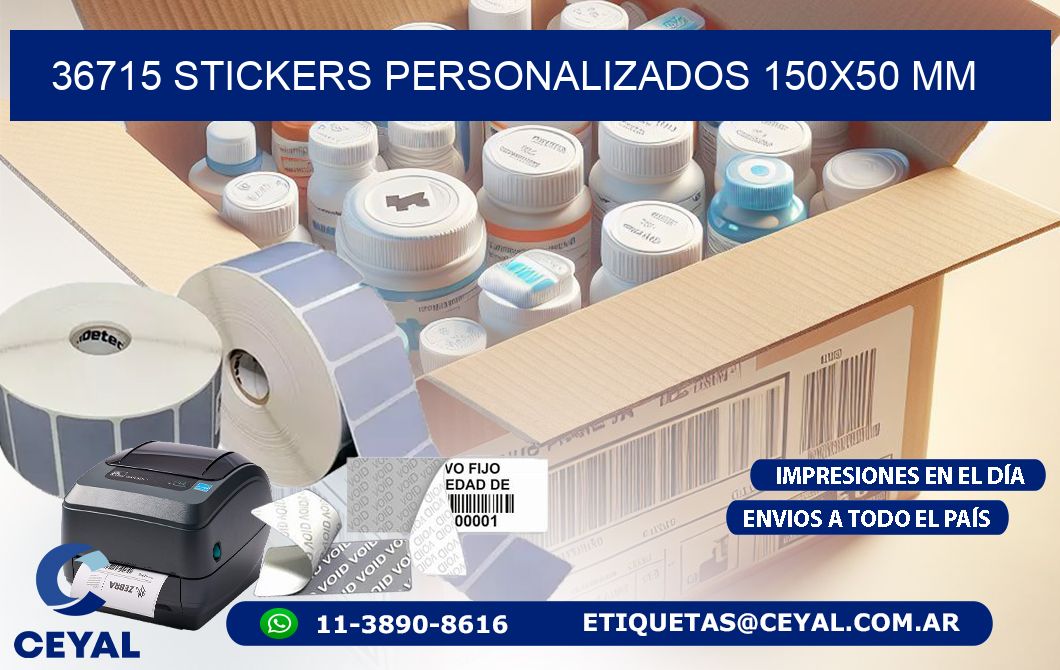 36715 STICKERS PERSONALIZADOS 150x50 mm