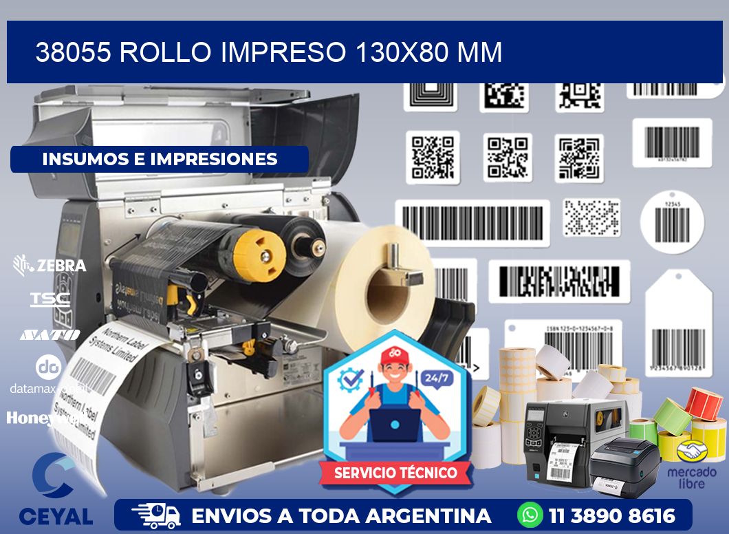 38055 ROLLO IMPRESO 130x80 mm