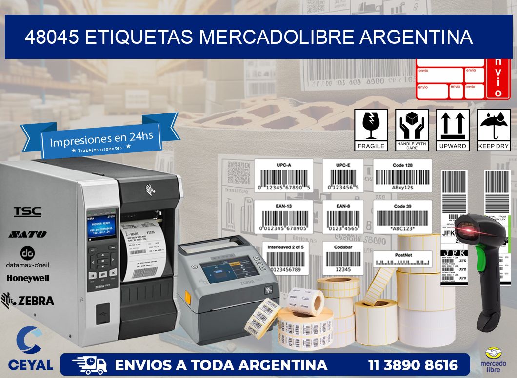 48045 ETIQUETAS MERCADOLIBRE ARGENTINA