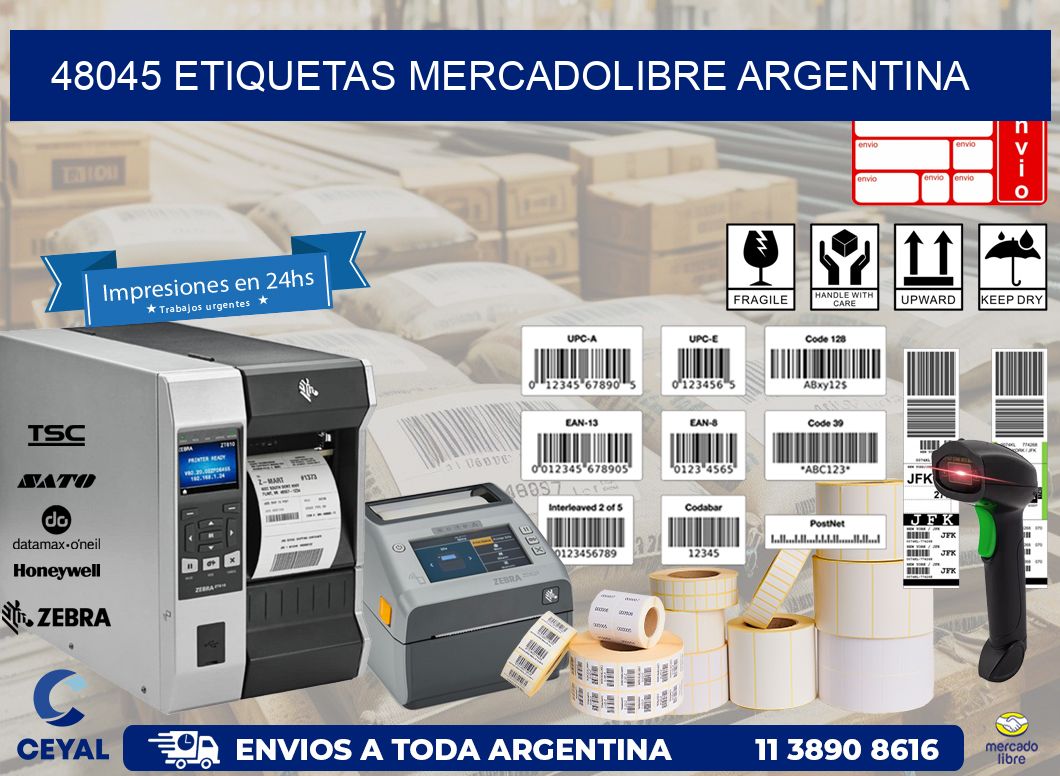 48045 ETIQUETAS MERCADOLIBRE ARGENTINA