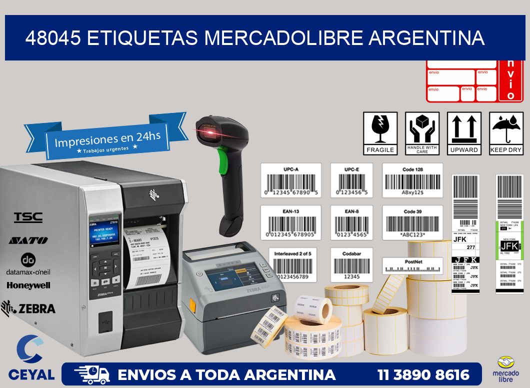 48045 ETIQUETAS MERCADOLIBRE ARGENTINA