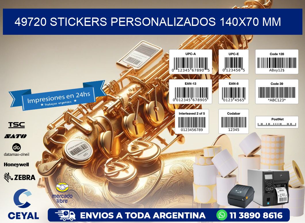 49720 STICKERS PERSONALIZADOS 140x70 mm