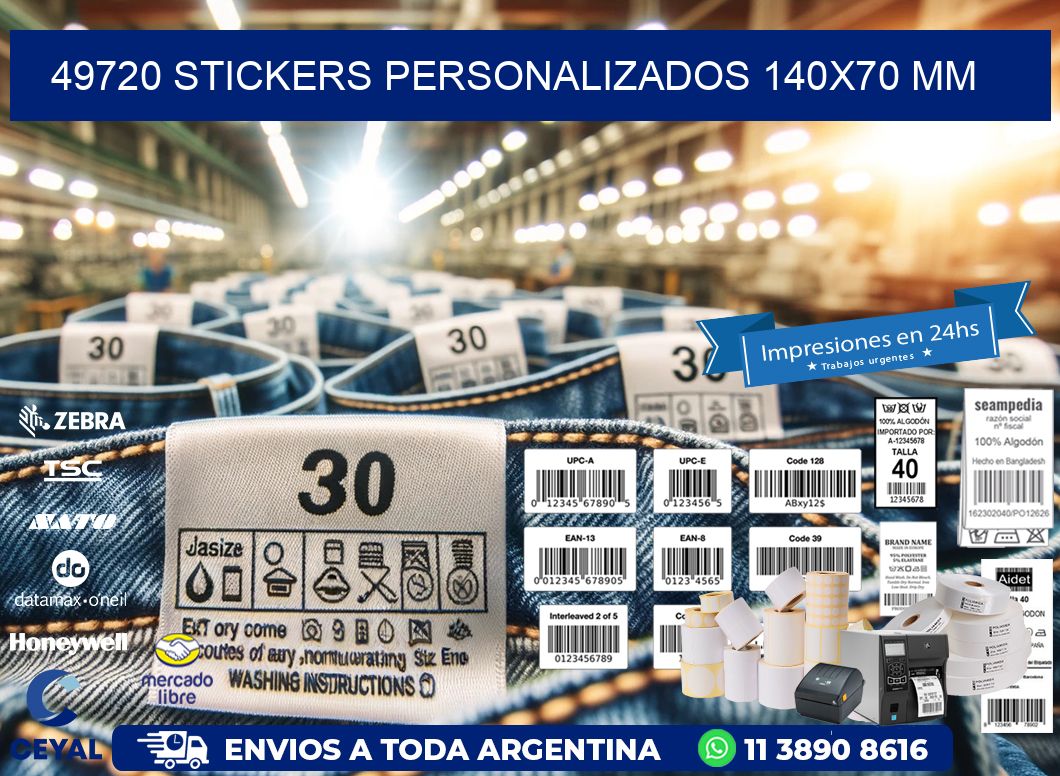 49720 STICKERS PERSONALIZADOS 140x70 mm