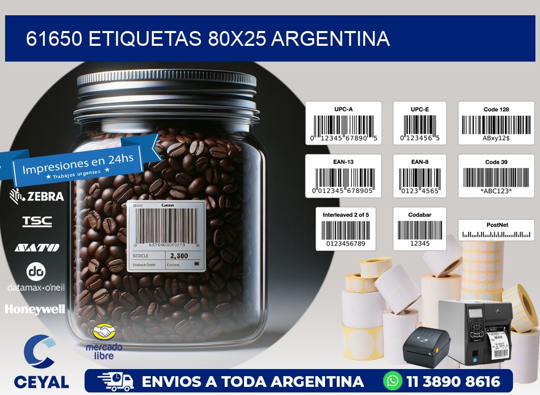 61650 ETIQUETAS 80x25 argentina