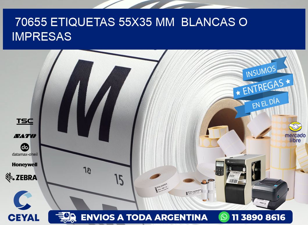 70655 ETIQUETAS 55x35 mm  BLANCAS O IMPRESAS