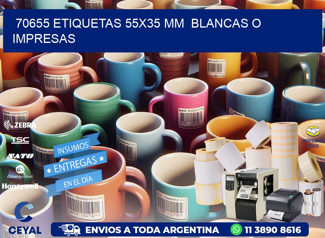 70655 ETIQUETAS 55x35 mm  BLANCAS O IMPRESAS