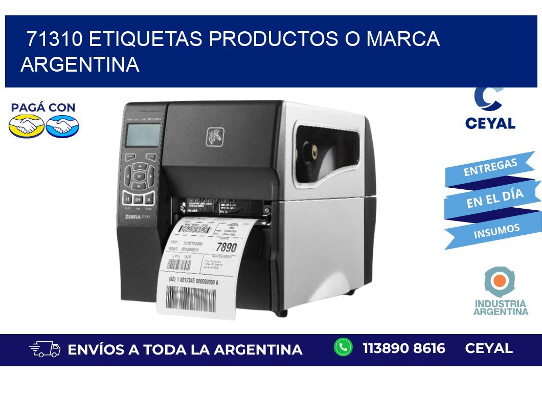 71310 ETIQUETAS PRODUCTOS O MARCA ARGENTINA