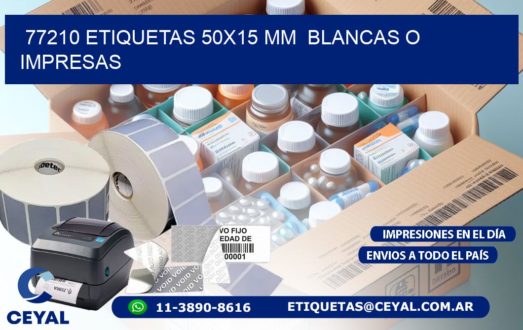 77210 ETIQUETAS 50x15 mm BLANCAS O IMPRESAS