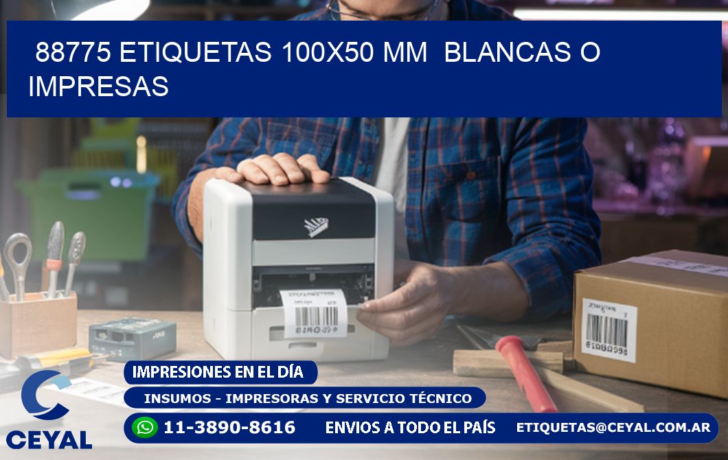 88775 ETIQUETAS 100x50 mm  BLANCAS O IMPRESAS