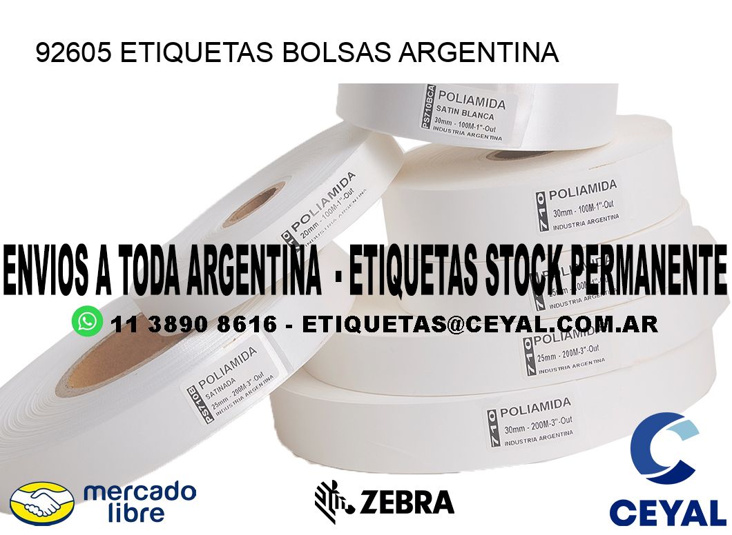 92605 ETIQUETAS BOLSAS ARGENTINA