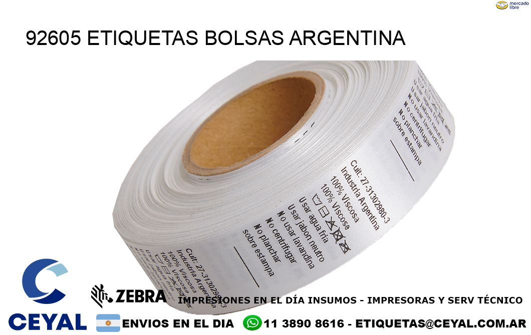 92605 ETIQUETAS BOLSAS ARGENTINA