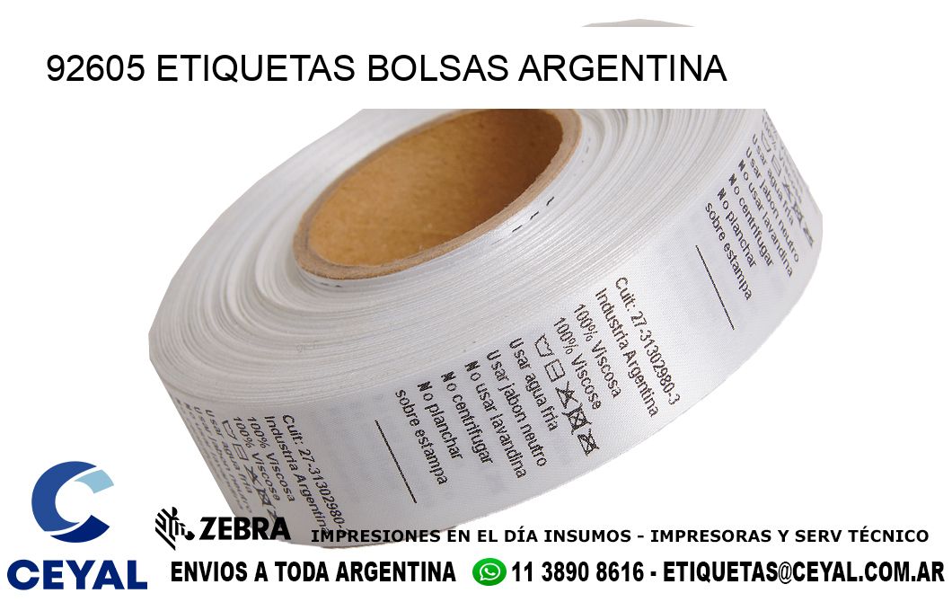 92605 ETIQUETAS BOLSAS ARGENTINA