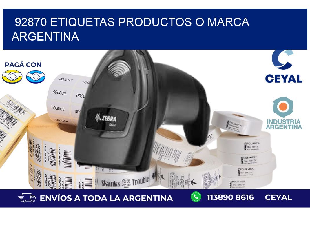 92870 ETIQUETAS PRODUCTOS O MARCA ARGENTINA