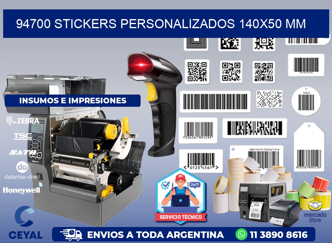 94700 STICKERS PERSONALIZADOS 140x50 mm