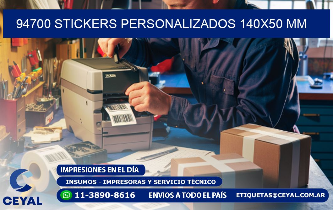 94700 STICKERS PERSONALIZADOS 140x50 mm