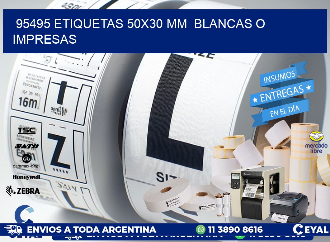 95495 ETIQUETAS 50x30 mm BLANCAS O IMPRESAS
