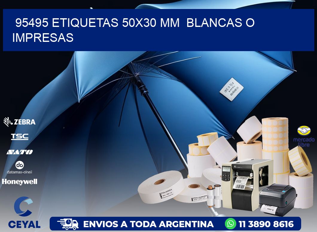 95495 ETIQUETAS 50x30 mm BLANCAS O IMPRESAS