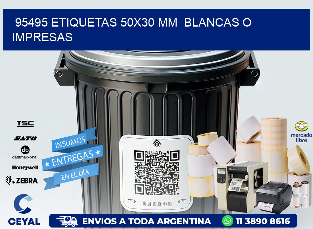 95495 ETIQUETAS 50x30 mm BLANCAS O IMPRESAS