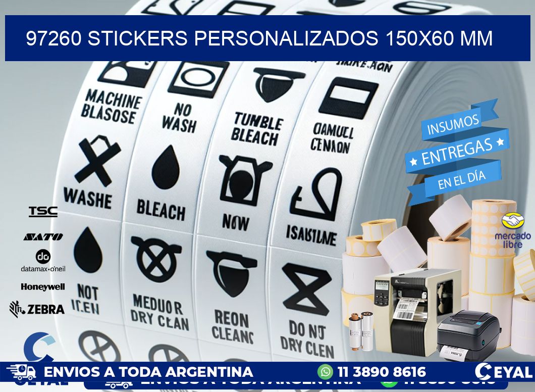 97260 STICKERS PERSONALIZADOS 150x60 mm