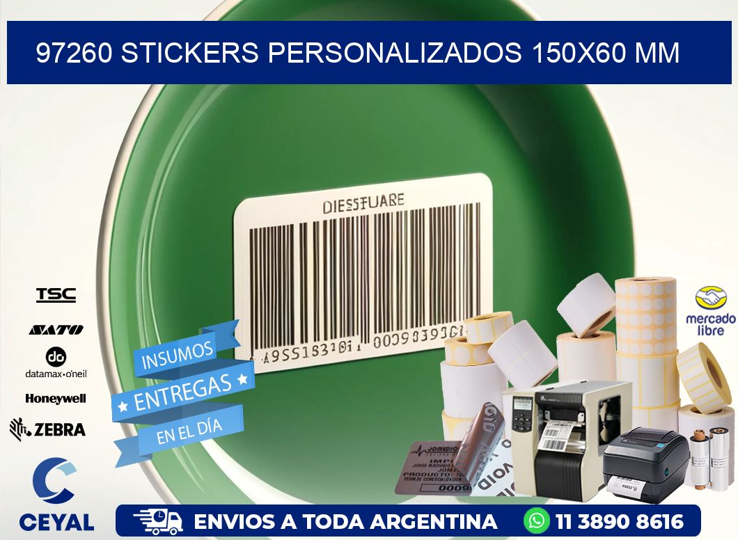 97260 STICKERS PERSONALIZADOS 150x60 mm