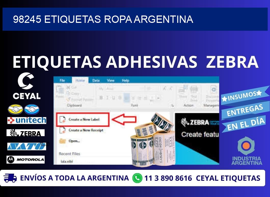 98245 ETIQUETAS ROPA ARGENTINA