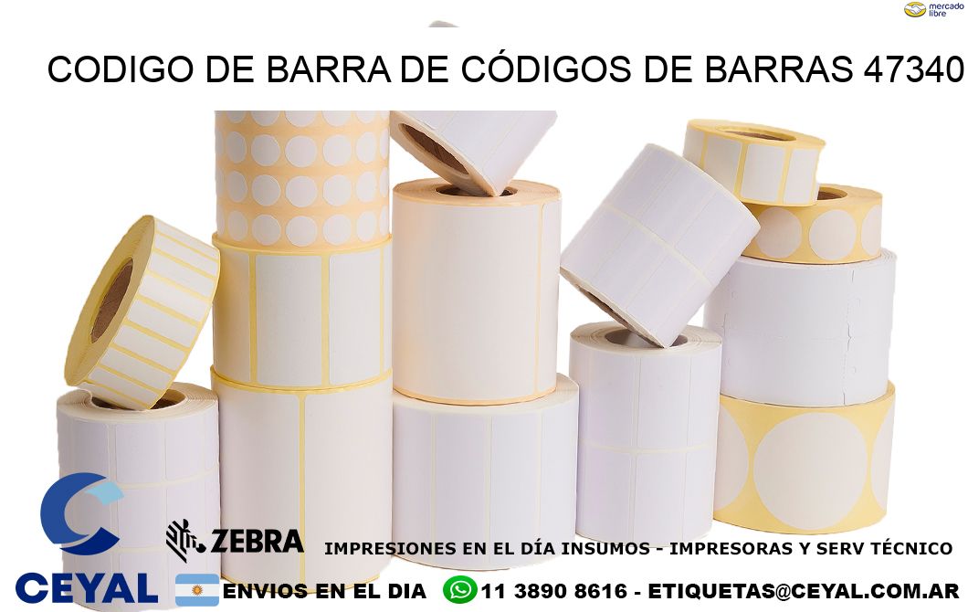 CODIGO DE BARRA DE CÓDIGOS DE BARRAS 47340