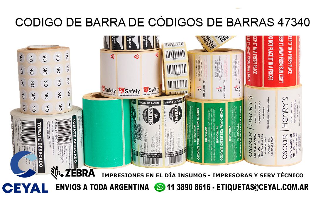 CODIGO DE BARRA DE CÓDIGOS DE BARRAS 47340
