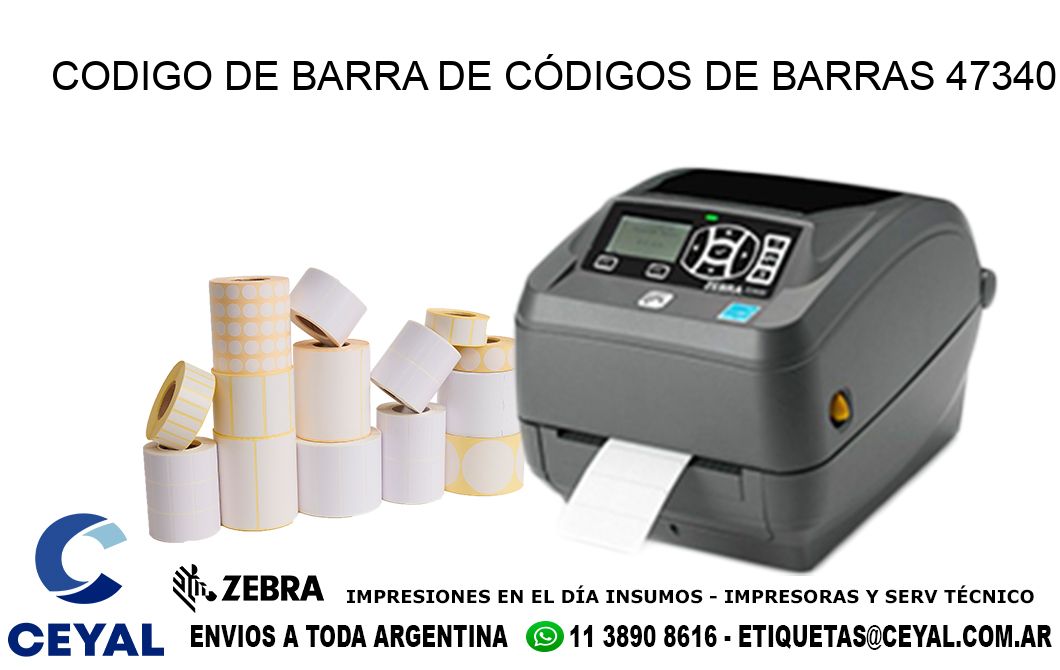 CODIGO DE BARRA DE CÓDIGOS DE BARRAS 47340