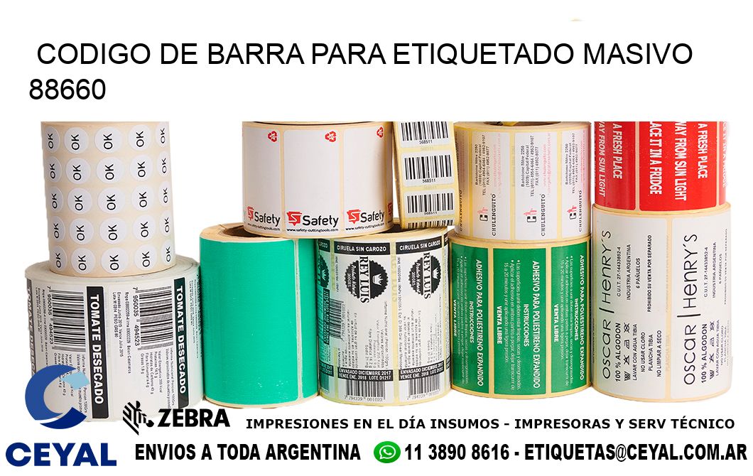 CODIGO DE BARRA PARA ETIQUETADO MASIVO 88660