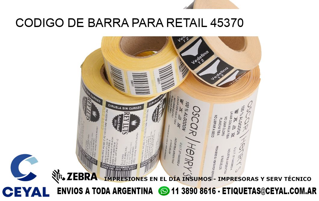 CODIGO DE BARRA PARA RETAIL 45370