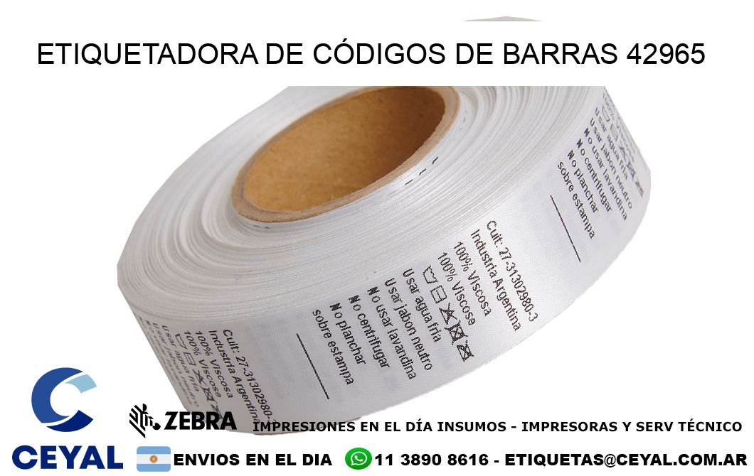 ETIQUETADORA DE CÓDIGOS DE BARRAS 42965