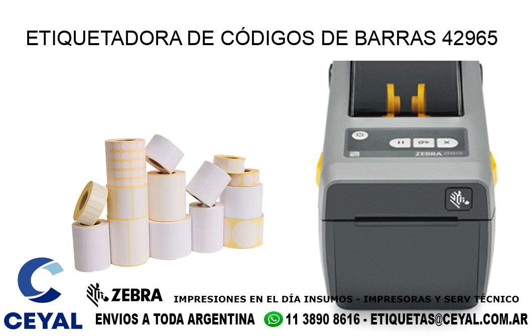 ETIQUETADORA DE CÓDIGOS DE BARRAS 42965