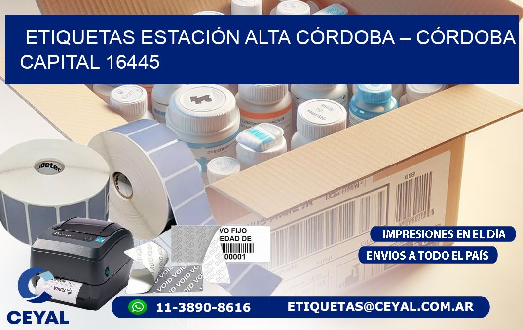 ETIQUETAS ESTACIÓN ALTA CÓRDOBA – CÓRDOBA CAPITAL 16445