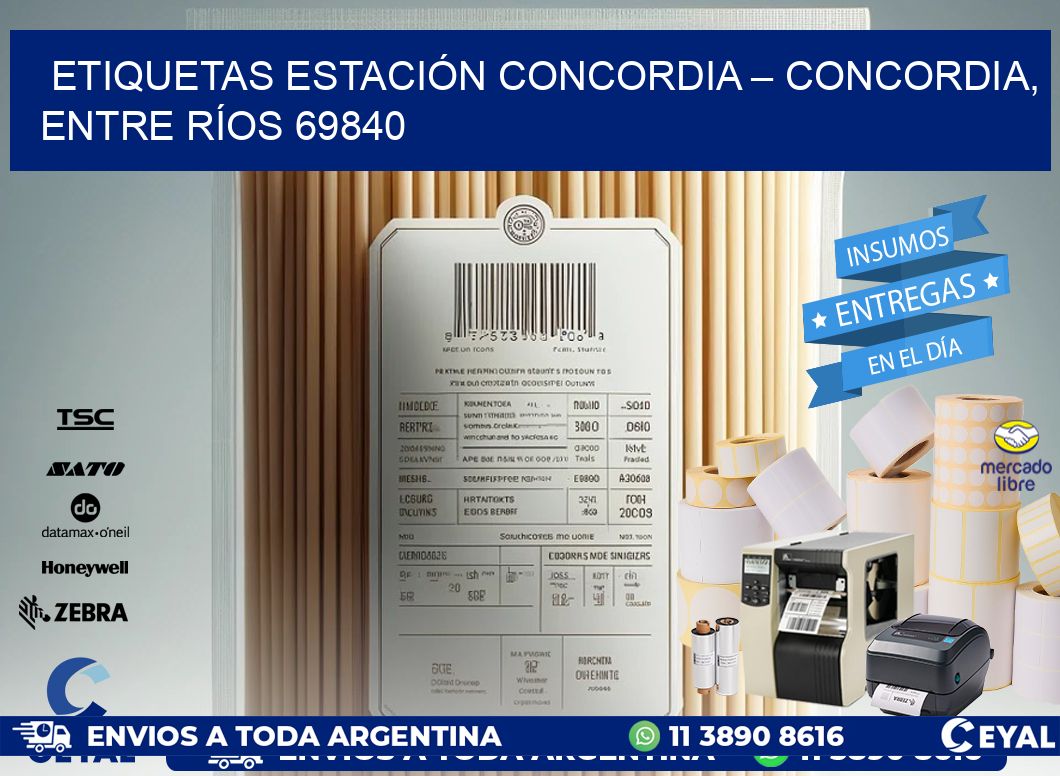 ETIQUETAS ESTACIÓN CONCORDIA – CONCORDIA, ENTRE RÍOS 69840