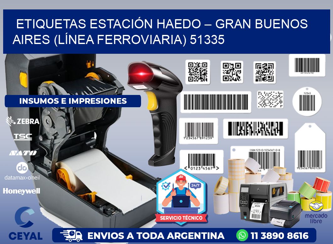 ETIQUETAS ESTACIÓN HAEDO – GRAN BUENOS AIRES (LÍNEA FERROVIARIA) 51335
