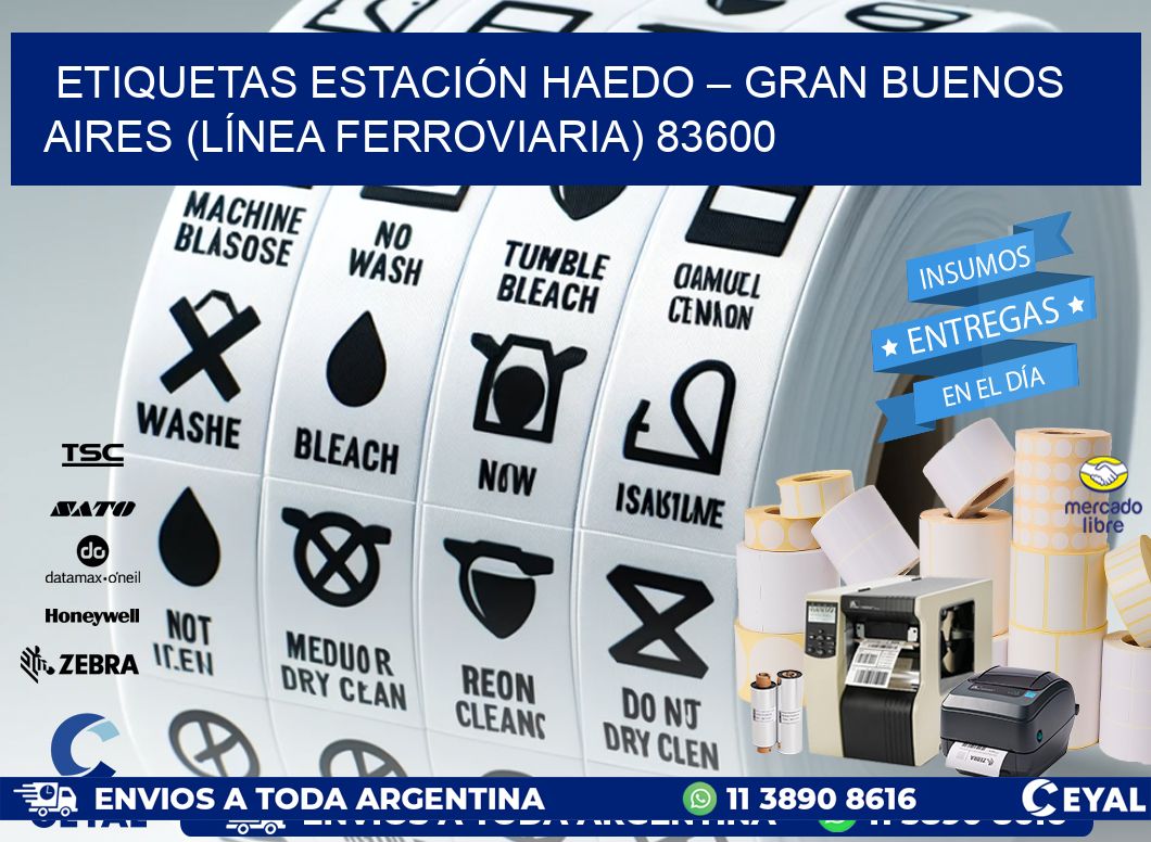 ETIQUETAS ESTACIÓN HAEDO – GRAN BUENOS AIRES (LÍNEA FERROVIARIA) 83600