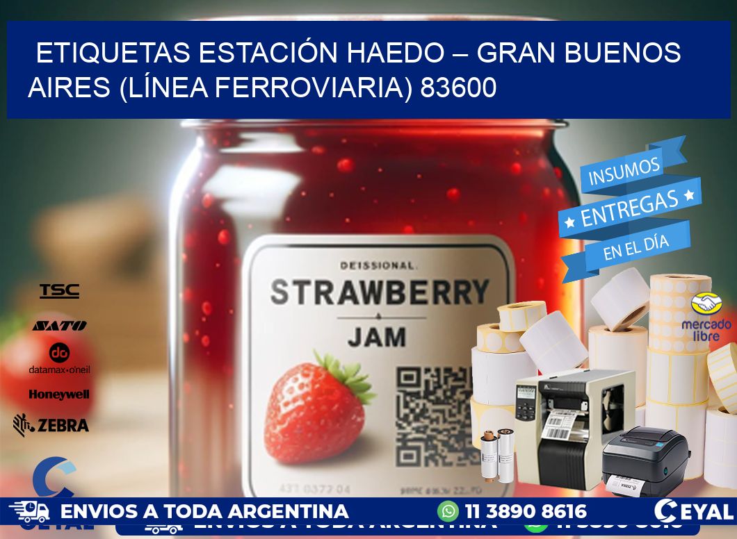 ETIQUETAS ESTACIÓN HAEDO – GRAN BUENOS AIRES (LÍNEA FERROVIARIA) 83600