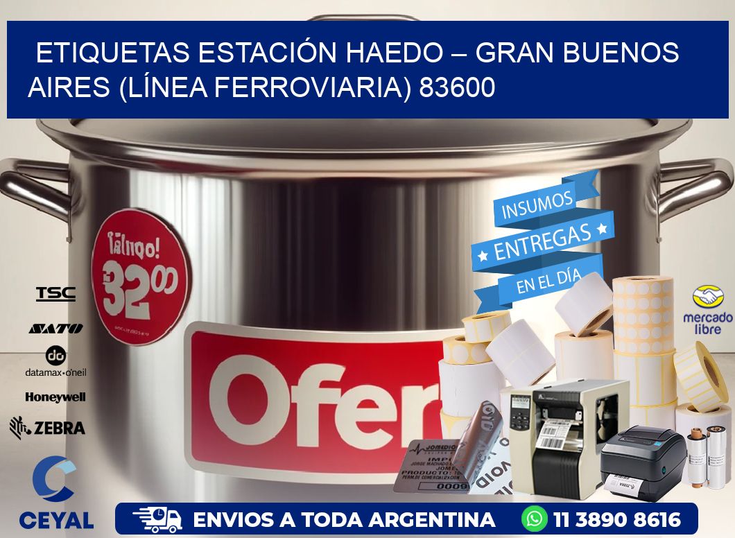 ETIQUETAS ESTACIÓN HAEDO – GRAN BUENOS AIRES (LÍNEA FERROVIARIA) 83600