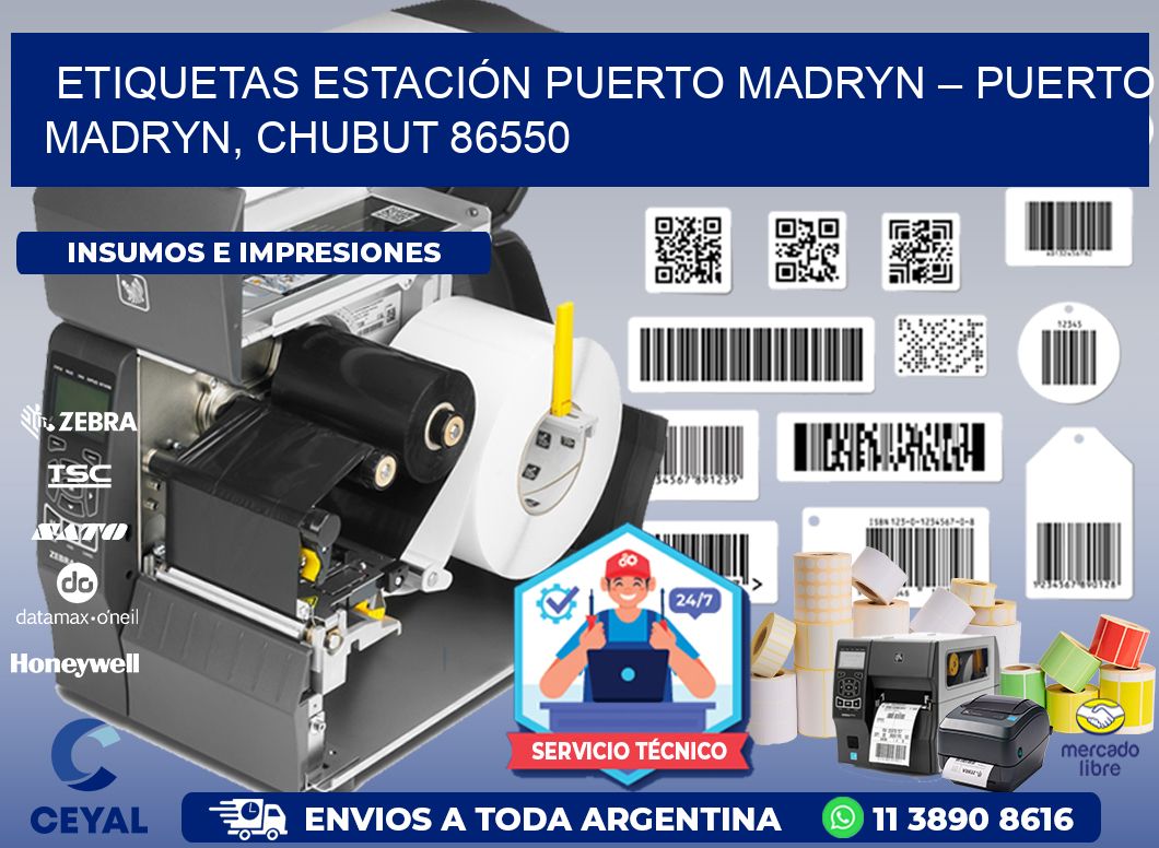 ETIQUETAS ESTACIÓN PUERTO MADRYN – PUERTO MADRYN, CHUBUT 86550