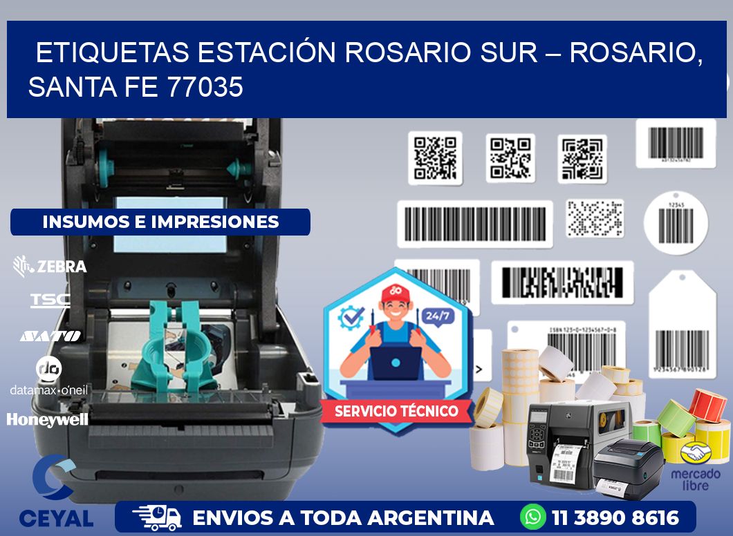 ETIQUETAS ESTACIÓN ROSARIO SUR – ROSARIO, SANTA FE 77035