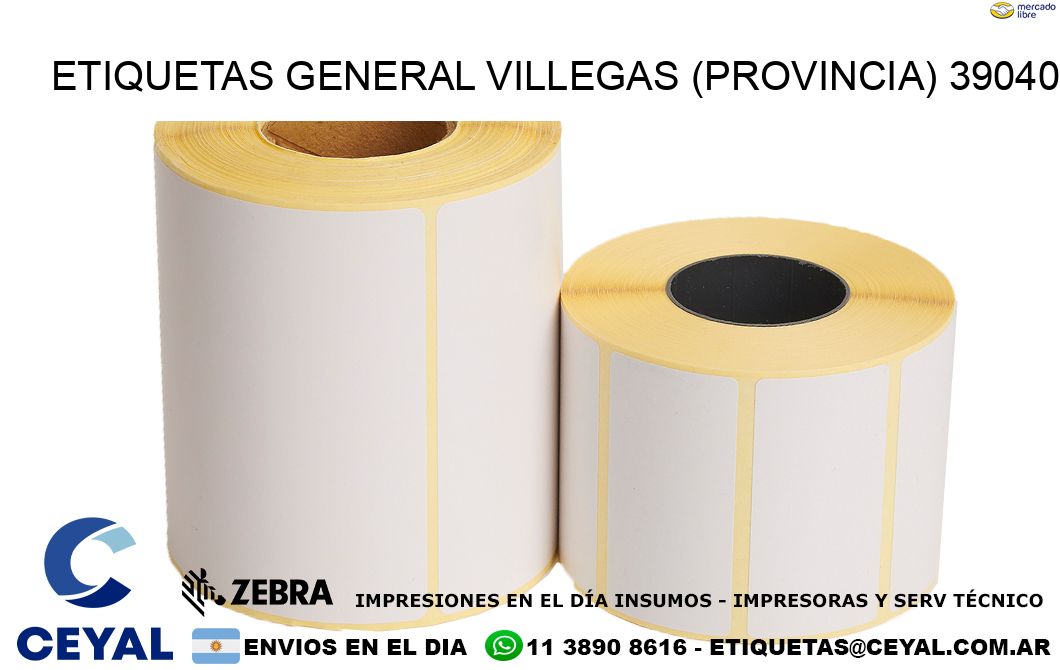 ETIQUETAS GENERAL VILLEGAS (PROVINCIA) 39040