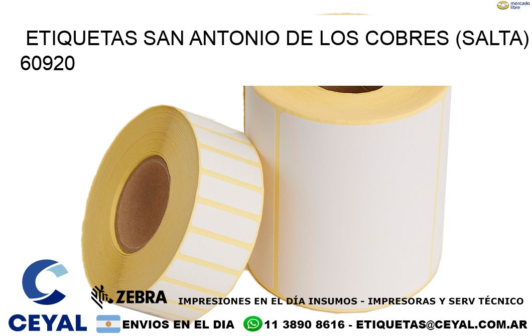 ETIQUETAS SAN ANTONIO DE LOS COBRES (SALTA) 60920
