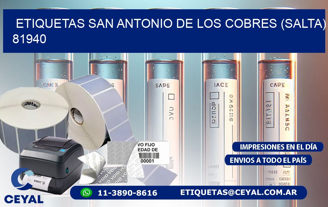 ETIQUETAS SAN ANTONIO DE LOS COBRES (SALTA) 81940
